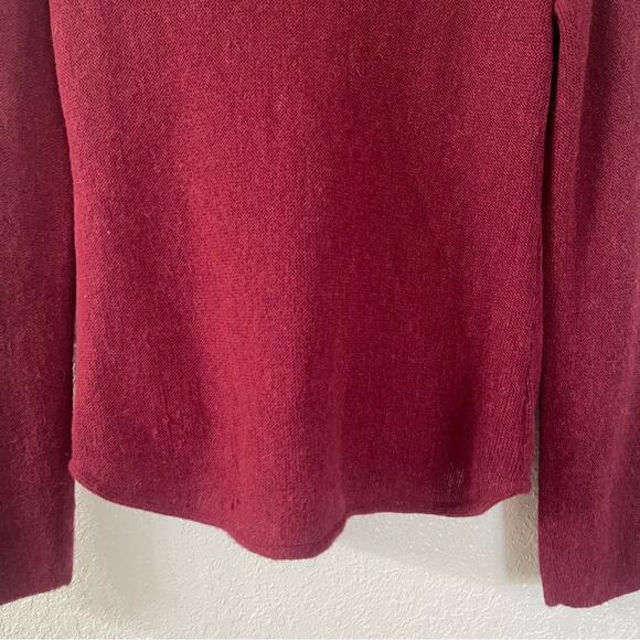 Beyond Threads Chopper Alpaca Moto Zip Cardigan Sweater Burgundy size M - Picture 10 of 11